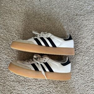 Adidas White and Black Samba sz10